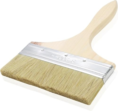 Pincel profesional para superficies de 200 mm de ancho, 1 pieza, pincel de barniz extra grueso para madera exterior, pincel plano grande para barnices, aceite y pintura de pared, pincel de pintura con