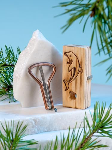 Shamanicshop The Dolphin Harp (Carrying Case) - A Beginner's Tool, Handmade with Excellent Sound Quality, Original Russian Maultrommel (Jaw Harp), 4 Strings, Rose Gold Finish