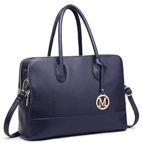 Miss Lulu Damen Aktentasche Handtasche 13 Zoll Laptoptasche Arbeitstasche Schultertasche Henkeltasche Retro Elegant Damen