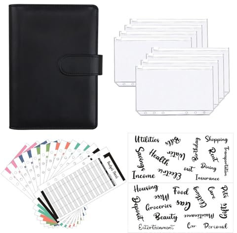 Eterspr A6 Binder Notizbuch Set, Finanzplaner Haushaltsbuch, A6 PU Leder Budget Binder, Geeignet als Schönes Geschenk für Freunde, um Vernünftig mit Geld Umzugehen