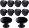 Pomolo per Mobili Tondo,30 MM Rotondo Pomelli Vintage per Cassetti Neri, 10 Pezzi Pomello per Cassetto a Fungo per Cucina, Nero Pomelli per Cassetti con 20 Pezzi Viti per Armadi, Cassetto, Guardaroba
