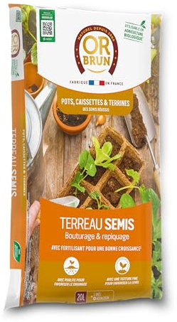 Terreau Semis et Bouturage Or Brun 20L : pour des jeunes pousses épanouies