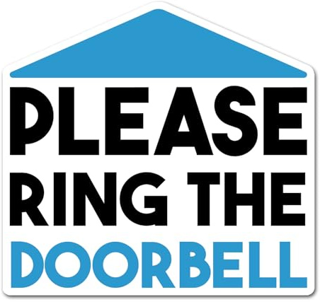 2 x 10cm Ring The Doorbell Vinyl Stickers - Front Door Home Up Arrow House Bell Sign Shop Support Girls Laptop Label Home Sticker #83003