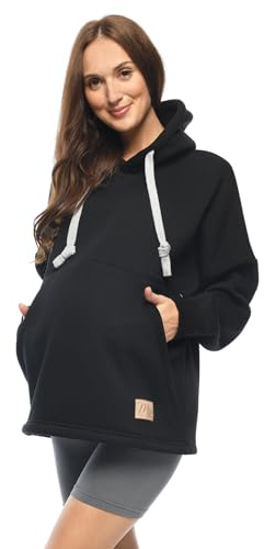 MijaCulture Umstandsmode M021 Megan M021 Pull d'allaitement et de grossesse 2 en 1 Taille L/XL, Noir