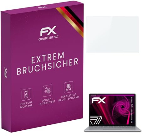 atFoliX Glasfolie kompatibel mit Microsoft Surface Laptop 3 15 inch Displayfolie, 9H Hybrid-Glass FX Schutzpanzer Folie