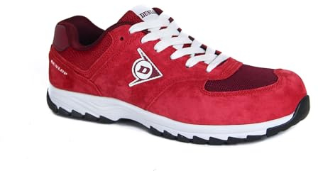 DUNLOP S3 säkerhetssko i röd mocka och mesh (galler) vattenavstötande EN ISO 20345: 2011 DL0201016, Röd, 39 EU