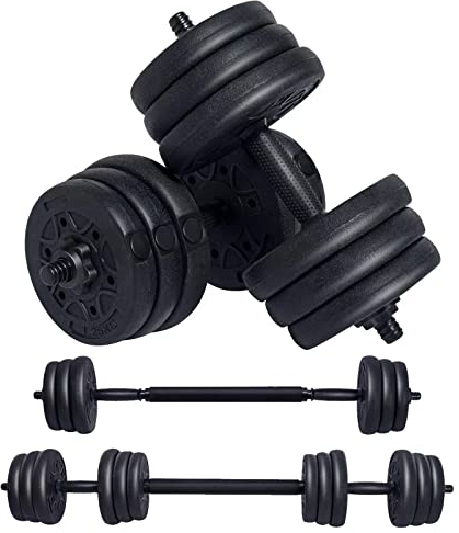 Wemk 2in1 Hantelset, 2er Set Professionell Hantel mit Hantelstangen, Kurzhanteln & Langhanteln Verstellbar, mit Rutschfestem Griff und Sternverschlüsse für Krafttraining