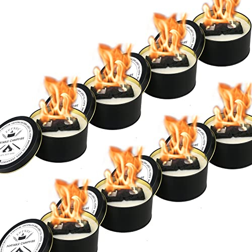EUPNHY 8 Pack Portable Campfire | Portable Fire Pit | Smores Maker | Lightweight and Portable | 3-5 Hours of Burn Time | Convenient-No Embers-No Hassle | Great Gifts for Picnics, Camping and More