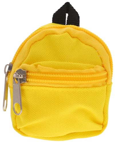 Cabilock Mini Puppenrucksack Gelb - Niedliche Puppentasche Mit Reißverschluss Für Puppenzubehör Ideal Für Spielzeugaufbewahrung Und Schulbedarf