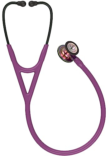 3M Littmann Cardiology IV Estetoscopio con Grabado Gratuito y Linterna Pupilar de Regalo (Ciruela/Rainbow Edition/Violet Stem)