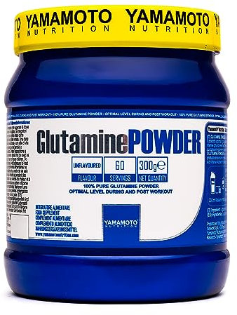 YAMAMOTO NUTRITION GLUTAMINE POWDER 300g (Ex GlutaMASS), integratore alimentare 5 g di L-glutammina per dose giornaliera, per elevare il livello di allenamento