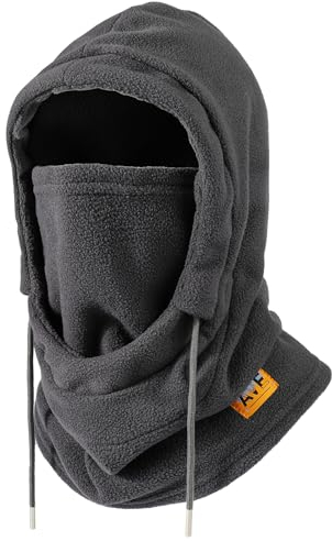 AYPOW Thermo Fleece Sturmhauben Winter, Winddichte Balaclava Gesichtsmaske, Warme Fleecefutter Skimaske Weicht Verstellbare Kapuze Hut Motorrad Fahrrad für Herren Damen Outdoor Skifahren