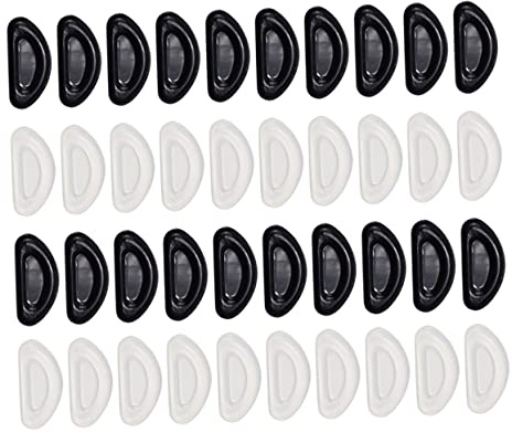 MAGICLULU Naselli in Silicone per Occhiali, Cuscinetti Antiscivolo 20 Paia, per Montature Piatte, Aumentano L’altezza e Alleviano Naso