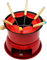 YXUANYZNB Fondue Set - Chocolate Fondue Maker Set with 6 Forks - Multifunctional Carbon Steel Ice Cream Hot Pot Melting Pot Fondue Set - Ideal for Cheese/Chocolate/Meat Fondue -Red
