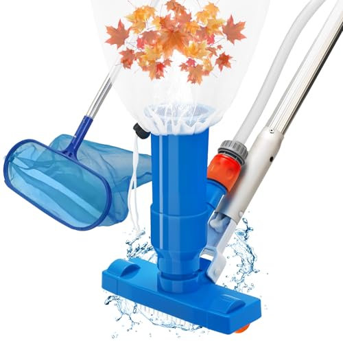 Pool Cleaning Kit, Swimming Pool Vacuum Cleaner with Large Pool Nets for Cleaning Skimmer Set, 1.4M 57in Handhold Pool Cleaner for Pond Spa Hot Tub Cleaning Kit