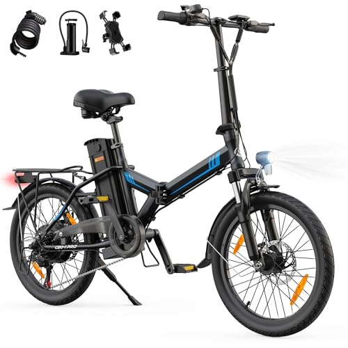 AOIHO Bicicleta Electrica, 20 Bicicleta Electrica Plegable con Batería 48V 374.4Wh, EBike Autonomía de 70 km Bici Electrica de 7 Velocidades, Motor de 250W, 5 Modos
