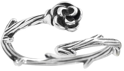 Hmzidz Anillo de Plata de Ley 925 Mujer,Anillo Flor,Anillos Abierto Ajustable,Anillos Vintage,Sortijas de Plata Mujer Abiertas,Anillos de Rosa,Sortijas Amistad,Joyería Regalos