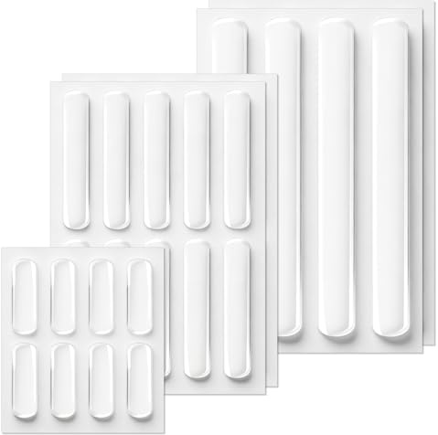 Lot de 36 Tampons de Protection Transparents, Pare-Chocs de Meubles en Silicone Transparent pour Poignées de Porte et Meubles, Tampon Caoutchouc, Silicone Blanc Salle de Bain