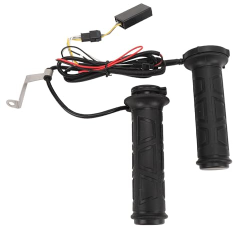 Baxnore Empuñaduras calefactables para Motocicleta, Manillar de Goma Suave Ajustable con Temperatura de 12V, Antideslizantes, Calentador de Mano