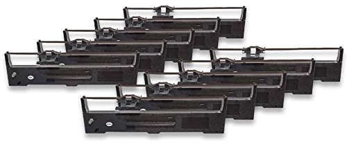vhbw 10x Farbband Schriftband kompatibel mit Epson FX-590, FX-890, FX590, FX890, LQ-590, LQ-890, LQ590, LQ890 Nadeldrucker, Bondrucker - Schwarz