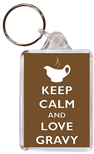 Keep Calm and Love Gravy - Double Sided Large Keyring Key Ring Fob Chain Name Tag