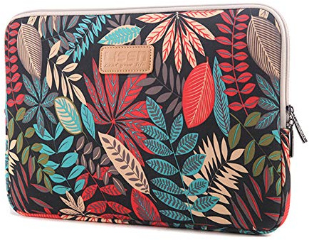 7 Pouce Housse pour Ordinateur Portable avec Motif Colorées, 360 Protection Laptop Briefcase, Sac À Main Porte-Documents À Bandoulière Housse Imperméable d'affaires,Noir