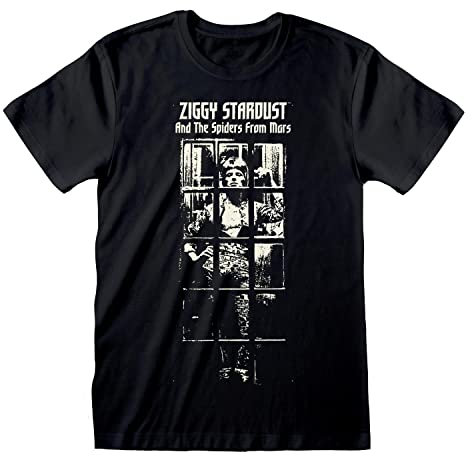 David Bowie T Shirt Ziggy Stardust Logo Nue offiziell Herren , Schwarz ,XXL