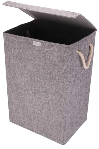JF HOME BLISS Laundry Basket with lid Large Laundry Hampers Washing Baskets for Bedroom Bathroom Folding Laundry Baskets (Grey 72L)