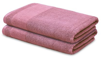 LOOKS BY WOLFGANG JOOP 2X Handtuch 50x100 cm – 100% Baumwolle Doppelpack Luxus Handtücher mit Aufhänger & Logostick, 2er Set Handtücher rosa
