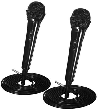 POPETPOP 2piezas Micrófono Dinámico Portátil Cable para Canto y Karaoke Micrófono De Mano para Presentaciones y Streaming De Metros Conector
