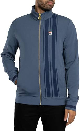 FILA Men's Dante Printed Stripe Track Jacket, Indigo Navy, XXL