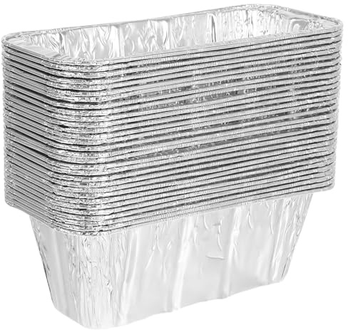 NUOBESTY 30 Pezzi Vaschette USA e Getta in Alluminio per Raccolta Grassi Barbecue Compatibili con Griglie a Piastra Vassoi Resistenti per Forno e Friggitrice ad Aria capacità