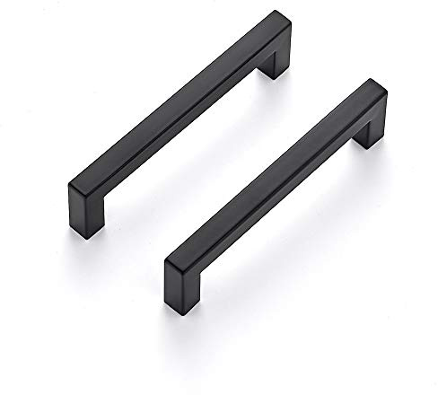 Ravinte 10 Pack 5 Inch Square Cabinet Handles Matte Black Pulls Drawer Kitchen Hardware for Cabinets Cupboard.