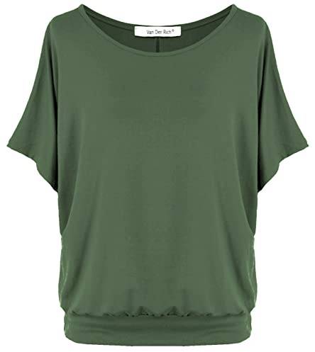 Van Der Rich ® Ledig tröja med fladdermusärm för kvinnor, Khaki, XL