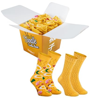 Rainbow Socks - Hombre Mujer Divertidos Calcetines Algodon Fideos Regalo 1 Par