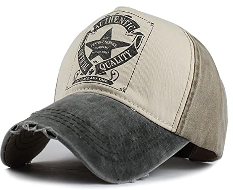 YULOONG Vintage Gorra de béisbol Lavado Denim Camionero Sombrero Moda Pentagrama Estrella patrón al Aire Libre Sombrero para el Sol 100% algodón Unisex B