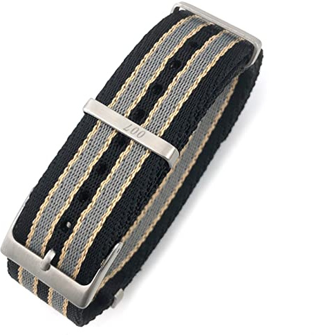 CZKE 20mm 21mm Nylon Nato WatchBand Special For Omega watch Seamaster 007 Commander James Bond Soft Canvas Fabric Strap (Color : 007 black yellow, Size : 21mm)