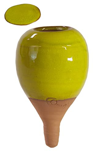 MOUTTA | Ollas/Oyas Céramique à Planter Vert Pomme 0,3 litres | Diffuseur/réservoir d'eau pour arrosage des Plantes | Irrigation Automatique par Goutte à Goutte