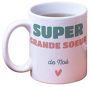 CADEAUX.COM - Tasse Personnalisable Super Grande Soeur - Tasse à Café - Mug Personnalisé - Mug Original - Idée Cadeau Personnalisé Photo et Message