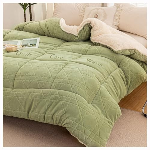 ZTGL Édredon Chaude en Hiver, Réversible, Couvertures d'Hiver Épaisse, Gonflant, Anti-Allergique, Noyau De Couette, Vert, 150X200cm (2.5kg)