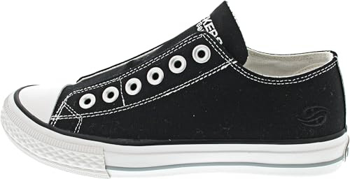 Dockers by Gerli Damen Schuhe Sneaker Schnürschuh Turnschuh Sneaker Canvas, Farbe:Schwarz, Schuhgröße:EUR 40, Artikel:-150 Black/White