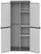 Bonussi Armadio Portascope da Esterno 68x40x165 cm 2 Ante 4 Ripiani in Resina Grigio