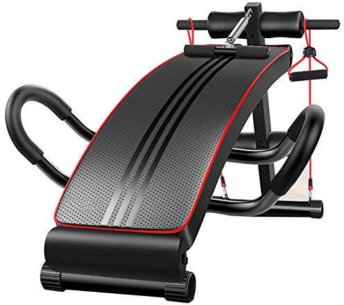 Multifunktionell Viktbänk, Sit-Up-Bräda Som Är Lätt Att Lagra, Sit Up-Bänk Med Lutning, Hopfällbar Bukbräda, Dämpningssystem, Med Motståndsband Benfixering Hemgym Fettförlust