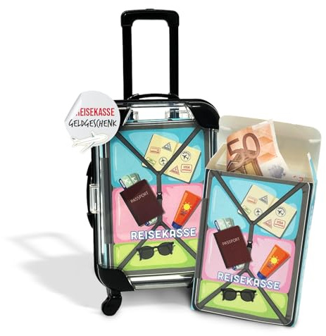 Geldgeschenk | Reisekoffer in Miniatur für Geld als Geschenk für den Urlaub | Reisekasse zum Verschenken von Geld für die Reise