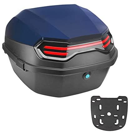 Baúl para motocicleta, Baúl superior para motocicleta, baúl trasero para casco de scooter, baúl superior para guardar equipaje y casco, con cerradura, gran capacidad de almacenamiento, para guardar a