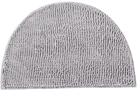 Tadoiooy Halbe runde Badematte, 20x13 Nicht rutscher Chenille Kleiner Badezimmerteppich, saugfähige, schnell trocknende weiche Waschmaschine für Bad, Dusche, Schlafzimmer oder Türmatte