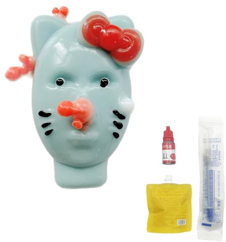 Pimple tryckleksak finne poppande fidget med fyllverktyg, återanvändbar och självfyllande, konstig alien pimple popping, nyhet som minskar stress pimple tryckare (1 st.-A)
