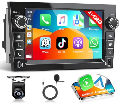 Motorsi 4G+128G Autorradio para Opel Astra Corsa Combo Signum con A-Pple Carplay, 7 1280P Radio Estéreo con Sistema Android 15, Android Auto GPS Bluetooth 5.0 WiFi EQ FM/RDS