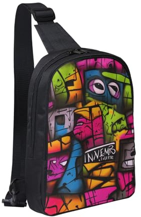 WXCJWD Bolsos cruzados de hojas artísticas para mujeres y hombres, bolso bandolera de moda Bakpack casual con correa de hombro convertible., Cara de expresión abstracta, Talla única