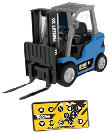 Luwecf Modelo de Montacargas Juguete Niños Vehículo Ingeniería 1 64 Coche Educativo Aleación Brazo Móvil Adecuado para Regalo Decoración Entretenimiento, Azul